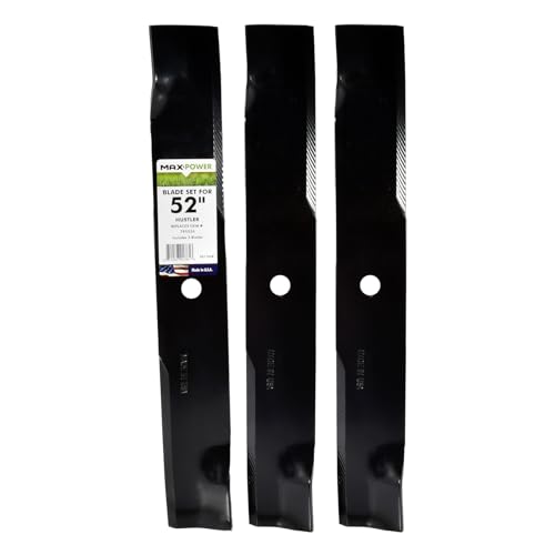 MAXPOWER 561145B 3 Blade Set for A 52'' Cut Deck. Replaces Hustler 795526, 603995 and Many More von MAXPOWER