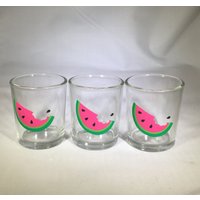 3Er Set Wassermelonen Scheiben Votiv Kerzenhalter - Sommer Glas von MaxStudioGifts