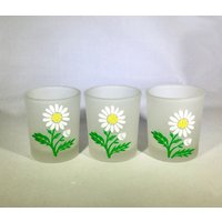 Gänseblümchen Votivkerzenhalter - Frosted Spring Glass | 3Er Set von MaxStudioGifts
