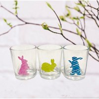 Handbemalte Osterhase Votivkerzenhalter - Set Mit 3 Kerzen Handbemalte Osterhase Votivkerzenhalter - Set Mit 3 Kerzen von MaxStudioGifts
