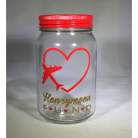 Personalisierte Einmachglas Flitterwochen Bank - Honeymoon Fund Geld Jar Glass Coin von MaxStudioGifts