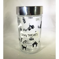 Personalisierter Hunde Leckerli Behälter Glasbehälter Mit Sichtfenster Deckel von MaxStudioGifts