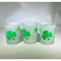Shamrock Milchglas Votiv Kerzenhalter - St. Patrick's Day 3Er Set von MaxStudioGifts