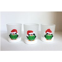 Weihnachtslieder Pinguine Eisglas Votivkerzenhalter - 3Er-Set von MaxStudioGifts