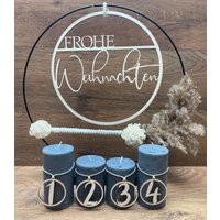 Adventskranzzahlen 4Er Set Aus Holz Rund von MaxVerArt