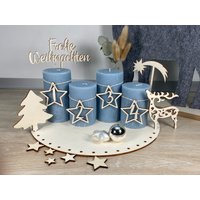 Adventskranzzahlen 4Er Set Aus Holz Stern von MaxVerArt