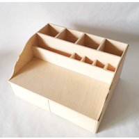 Große Kommode Mit 2 Schubladen, Kosmetik Holzkiste, Unlackierte Große Schmuckschatulle, Decoupage von MaxWoodDE