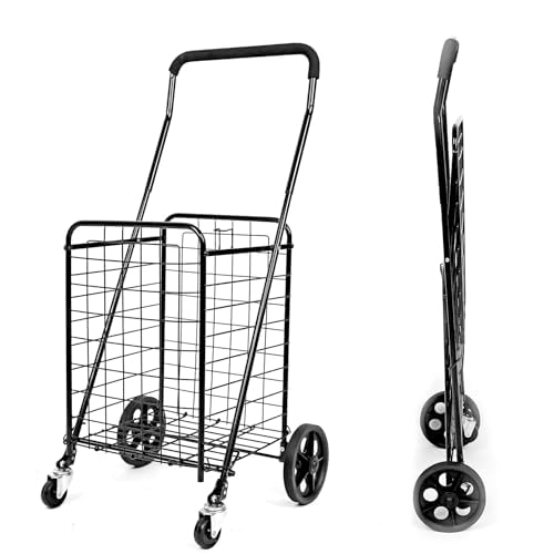MaxWorks 51112 Faltbarer Einkaufswagen mit Zwei Körben und Schwenkrädern – 31,8 kg Kapazität, robuster Stahlrahmen, weicher Griff, kompaktes zusammenklappbares Design für Lebensmittel und den MaxWorks 51112 Faltbarer Einkaufswagen mit Zwei Körben und Schwenkrädern – 31,8 kg Kapazität, robuster Stahlrahmen, weicher Griff, kompaktes zusammenklappbares Design für Lebensmittel und den von MaxWorks