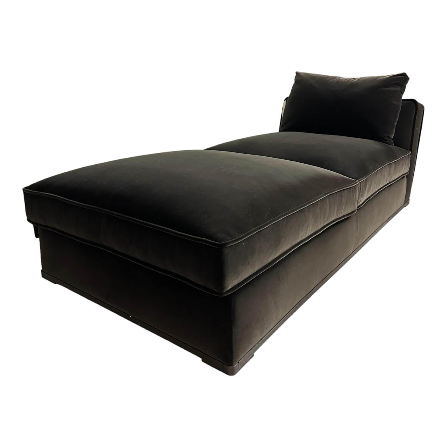 Chaise Longue Solatium Bezug Stoff Super Anthrazit Füße Nickel Bronzefarben Lack... von Maxalto