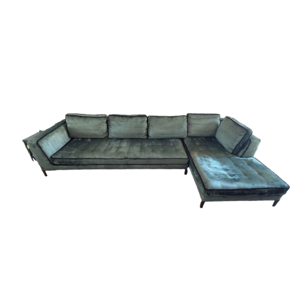 Ecksofa 4-Sitzer Lucrezia Soft aus grünem Samt von Antonio Citterio, Maxalto von Maxalto