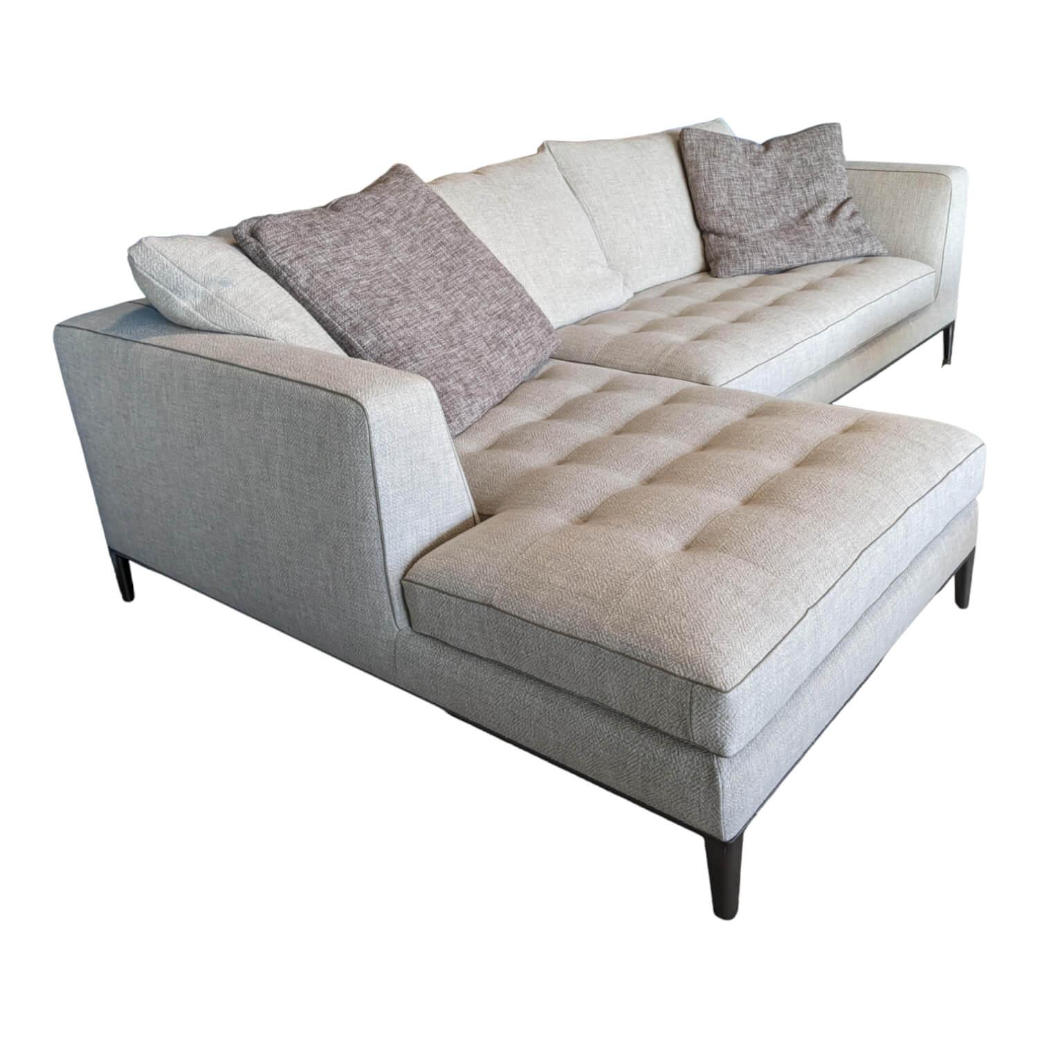 Ecksofa Lucrezia Soft Stoff Solaris 300 Tortora Beige mit 5 Kissen von Maxalto