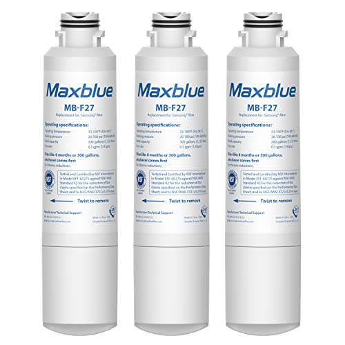 Maxblue DA29-00020B Kühlschrank Wasserfilter, Kompatibel mit Samsung DA29-00020B, DA29-00020A, HAFCIN, HAF-CIN, HAF-CIN/EXP, DA97-08006A-B, DA-97-08006A/B, DA29-00019A, 46-9101, RF28HMEDBSR (3) von Maxblue