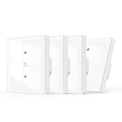 [6.1 Gen.] Maxcio WLAN Rolladenschalter Kompatibel mit Alexa, Google Home, Rolladenschalter Smart mit Prozentsteuerung, Zeitschaltuhr und Sprachsteuerung, Neutralleiter erforderlich 4 Packs von Maxcio