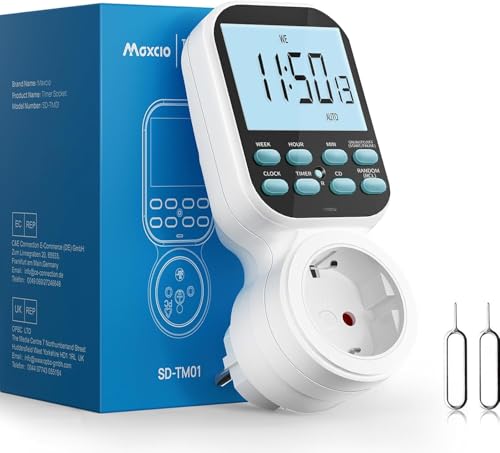 Digitale Zeitschaltuhr Steckdose mit Countdown und Schleifenmodus, Maxcio Programmierbare Elektronische Timer Steckdose, 1Pack Digitale Zeitschaltuhr Steckdose mit Countdown und Schleifenmodus, Maxcio Programmierbare Elektronische Timer Steckdose, 1Pack von Maxcio