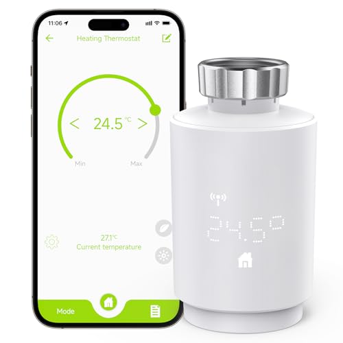 Maxcio Smartes Heizkörperthermostat Benötigt Zigbee Hub, Thermostat Heizung Kompatibel mit Alexa und Google Assistant, Smart Life/Tuya, Programmierbar, Automation, für Max. Energiesparen von Maxcio