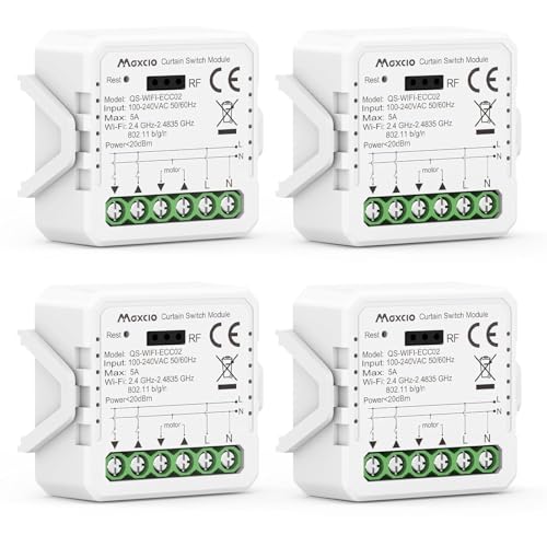 Maxcio WLAN Rolladenchalter mit Prozentfunktion, Smart Home Rolladensteuerung Relais Modul mit Timer, Kompatibel mit Alexa, Echo, Google Home Maxcio WLAN Rolladenchalter mit Prozentfunktion, Smart Home Rolladensteuerung Relais Modul mit Timer, Kompatibel mit Alexa, Echo, Google Home von Maxcio