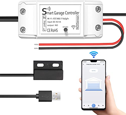 Smart Garagentoröffner, Maxcio Wlan Garage Door Schalter, Kompatibel mit Alexa/Google Home, APP Steuerung, Timer und Countdown, Betriebsaufzeichnung vorhanden von Maxcio