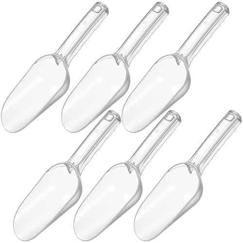 Maxdot 6 Stück transparente Kunststoff-Küchenschaufeln aus Acryl, Servierschaufeln für Süßigkeiten, Buffet, Hochzeiten, Desserts, Eiscreme, Proteinpulver, Kaffee, Tee (klein) von Maxdot