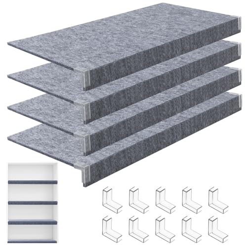 Maxdot Drahtgitter-Abdeckungen, 61 x 30,5 cm, Filz, grau, für Drahtregale, 0,9 cm dick, abnehmbare Regale, Abdeckung für Speisekammer, Laden, Küche, abnehmbarer Schrank, Büro, 4 Stück von Maxdot