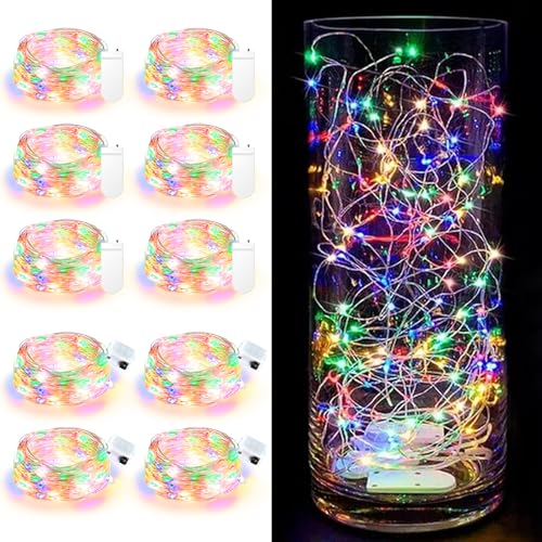 Maxee 10 Stück 2M Farbig LED Lichterkette Batterie, Wasserdicht für DIY, Party, Stimmung Lichter, Weihnachtsdeko, Innen- und Außenbereich Deko, 4 Stück Quadratische + 6 Stück Flache Lichterkette Maxee 10 Stück 2M Farbig LED Lichterkette Batterie, Wasserdicht für DIY, Party, Stimmung Lichter, Weihnachtsdeko, Innen- und Außenbereich Deko, 4 Stück Quadratische + 6 Stück Flache Lichterkette von Maxee