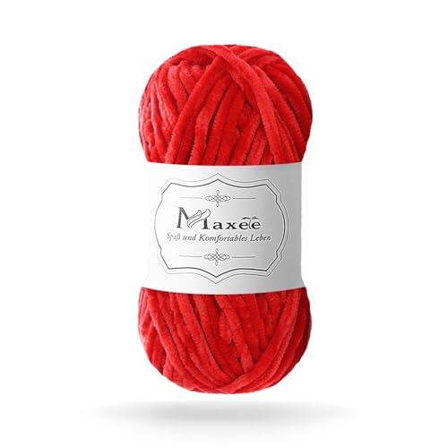 Maxee 100g Samtig Babywolle, Samt Chenille Garn mit Häkelwerkzeuge, Kuschelweich Velvet Chenillegarn Flauschige, Weich Plüschwolle Häkelgarn Wolle zum Stricken & Häkeln Maxee 100g Samtig Babywolle, Samt Chenille Garn mit Häkelwerkzeuge, Kuschelweich Velvet Chenillegarn Flauschige, Weich Plüschwolle Häkelgarn Wolle zum Stricken & Häkeln von Maxee