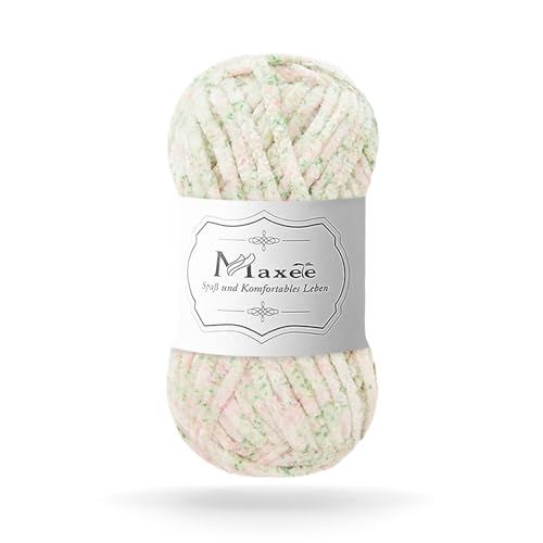 Maxee 100g Samtig Babywolle, Samt Chenille Garn mit Häkelwerkzeuge, Kuschelweich Velvet Chenillegarn Flauschige, Weich Plüschwolle Häkelgarn Wolle zum Stricken & Häkeln Maxee 100g Samtig Babywolle, Samt Chenille Garn mit Häkelwerkzeuge, Kuschelweich Velvet Chenillegarn Flauschige, Weich Plüschwolle Häkelgarn Wolle zum Stricken & Häkeln von Maxee