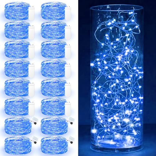 Maxee 16 Stück 3M Blau LED Lichterkette Batterie, Wasserdicht für DIY, Party, Stimmung Lichter, Weihnachtsdeko, Innen- und Außenbereich Deko, 4 Stück Quadratische + 12 Stück Flache Lichterkette Maxee 16 Stück 3M Blau LED Lichterkette Batterie, Wasserdicht für DIY, Party, Stimmung Lichter, Weihnachtsdeko, Innen- und Außenbereich Deko, 4 Stück Quadratische + 12 Stück Flache Lichterkette von Maxee