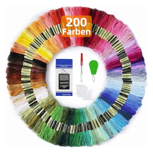 Maxee 200 Farben Stickgarn, Regenbogenfarbe, Stickgarn Wird für Kreuzstichfaden, Armbandfaden, Kunsthandwerksdrehfaden, Basteltwist Maxee 200 Farben Stickgarn, Regenbogenfarbe, Stickgarn Wird für Kreuzstichfaden, Armbandfaden, Kunsthandwerksdrehfaden, Basteltwist von Maxee