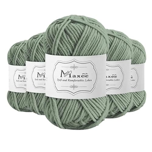 Maxee 250g(50gx5) Handstrickgarn Multicolor, Acryl Garn zum Stricken, Weicher Wolle zum Häkeln und Kunsthandwerk, Hand Knitting Garn zum Häkeln, Schals für Strickanfänger, Erfahrene Stricker von Maxee