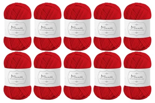 Maxee 500g(50gx10) Handstrickgarn Multicolor, Acryl Garn zum Stricken, Weicher Wolle zum Häkeln und Kunsthandwerk, Hand Knitting Garn zum Häkeln, Schals für Strickanfänger, Erfahrene Stricker von Maxee