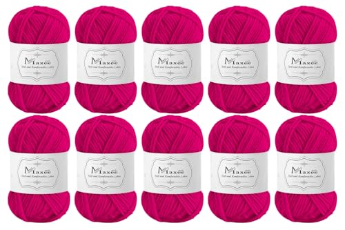 Maxee 500g(50gx10) Handstrickgarn Multicolor, Acryl Garn zum Stricken, Weicher Wolle zum Häkeln und Kunsthandwerk, Hand Knitting Garn zum Häkeln, Schals für Strickanfänger, Erfahrene Stricker von Maxee