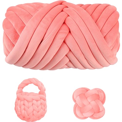 Dicke Wolle Garn 500g,Chunky XXL Wolle zum Handstricke,Sperrige Textilgarn zum häkeln für körbe,Decke, Kissen, Rucksack,Haustierkorb von Maxee