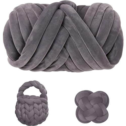 Dicke Wolle Garn 500g,Chunky XXL Wolle zum Handstricke,Sperrige Textilgarn zum häkeln für körbe,Decke, Kissen, Rucksack,Haustierkorb von Maxee