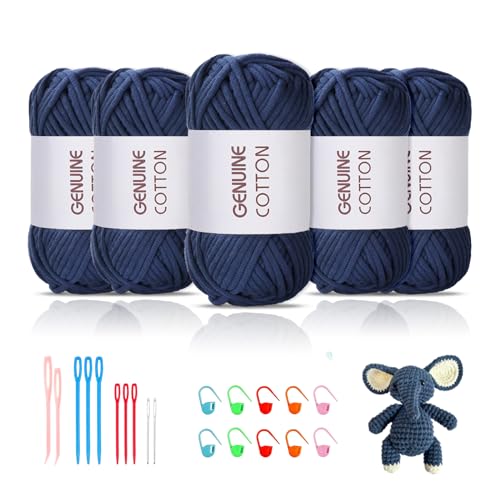Maxee 5X50g Dickes Garn Baumwolle zum Häkeln, Chunky Häkelgarn für Anfänger, Kein Geteiltes Häkeln Amigurumi Wolle, Klobiges Baumwollgarn Einfaches Strickgarn zum Häkeln Stricke Maxee 5X50g Dickes Garn Baumwolle zum Häkeln, Chunky Häkelgarn für Anfänger, Kein Geteiltes Häkeln Amigurumi Wolle, Klobiges Baumwollgarn Einfaches Strickgarn zum Häkeln Stricke von Maxee