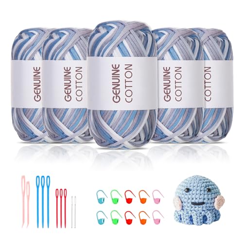 Maxee 5X50g Dickes Garn Baumwolle zum Häkeln, Chunky Häkelgarn für Anfänger, Kein Geteiltes Häkeln Amigurumi Wolle, Klobiges Baumwollgarn Einfaches Strickgarn zum Häkeln Stricke Maxee 5X50g Dickes Garn Baumwolle zum Häkeln, Chunky Häkelgarn für Anfänger, Kein Geteiltes Häkeln Amigurumi Wolle, Klobiges Baumwollgarn Einfaches Strickgarn zum Häkeln Stricke von Maxee