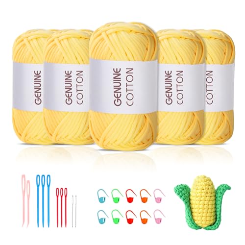 Maxee 5X50g Dickes Garn Baumwolle zum Häkeln, Chunky Häkelgarn für Anfänger, Kein Geteiltes Häkeln Amigurumi Wolle, Klobiges Baumwollgarn Einfaches Strickgarn zum Häkeln Stricke Maxee 5X50g Dickes Garn Baumwolle zum Häkeln, Chunky Häkelgarn für Anfänger, Kein Geteiltes Häkeln Amigurumi Wolle, Klobiges Baumwollgarn Einfaches Strickgarn zum Häkeln Stricke von Maxee