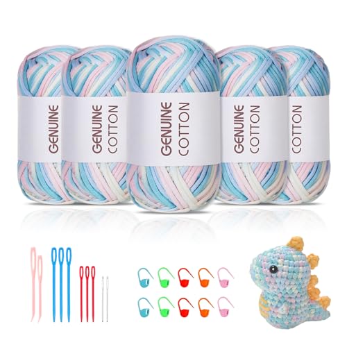Maxee 5X50g Dickes Garn Baumwolle zum Häkeln, Chunky Häkelgarn für Anfänger, Kein Geteiltes Häkeln Amigurumi Wolle, Klobiges Baumwollgarn Einfaches Strickgarn zum Häkeln Stricke Maxee 5X50g Dickes Garn Baumwolle zum Häkeln, Chunky Häkelgarn für Anfänger, Kein Geteiltes Häkeln Amigurumi Wolle, Klobiges Baumwollgarn Einfaches Strickgarn zum Häkeln Stricke von Maxee