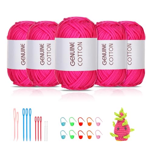 Maxee 5X50g Dickes Garn Baumwolle zum Häkeln, Chunky Häkelgarn für Anfänger, Kein Geteiltes Häkeln Amigurumi Wolle, Klobiges Baumwollgarn Einfaches Strickgarn zum Häkeln Stricke Maxee 5X50g Dickes Garn Baumwolle zum Häkeln, Chunky Häkelgarn für Anfänger, Kein Geteiltes Häkeln Amigurumi Wolle, Klobiges Baumwollgarn Einfaches Strickgarn zum Häkeln Stricke von Maxee
