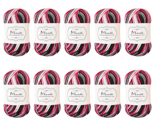 Maxee Handstrickgarn, 10×50 g Häkelgarn, Bunt Farbverlauf Acrylgarn zum Stricken, Weicher Wolle zum Häkeln, Mehrfarbiges Garn zum Stricken Häkeln und Basteln Maxee Handstrickgarn, 10×50 g Häkelgarn, Bunt Farbverlauf Acrylgarn zum Stricken, Weicher Wolle zum Häkeln, Mehrfarbiges Garn zum Stricken Häkeln und Basteln von Maxee