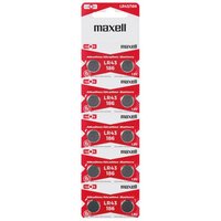 Blister mit 10 Maxell LR43 Alkali-Knopfbatterien von Maxell