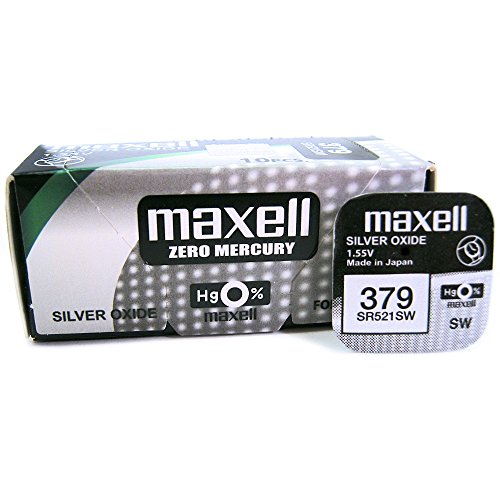 Maxell 379 SR521SW 1,55 V Silberoxid-Uhrenbatterien (5er-Pack) von Maxell