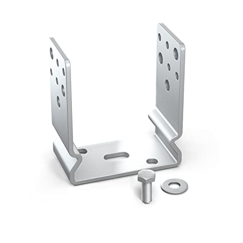 MAXERIO 121 mm Pfostenträger; U-Winkel mit Langloch für Core Schraubfundament; 8er Set von Maxerio