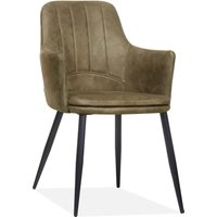 Maxfurn Dalma Dining Stuhl mit Armlehne Metall/Softyl-Mikrofaser von Maxfurn