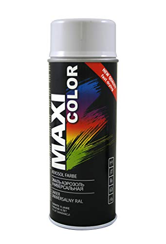 Maxi Color NEW QUALITY Sprühlack Lackspray 400ml Universelle spray Nitro-zellulose Farbe Sprühlack schnell trocknender Sprühfarbe (Ral 9010 reinweiß matt) von Maxi Color