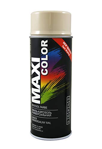 Maxi Color NEW QUALITY Sprühlack Lackspray Glanz 400ml Universelle spray Nitro-zellulose Farbe Sprühlack schnell trocknender Sprühfarbe (RAL 1015 hellelfenbein glänzend) von Maxi Color