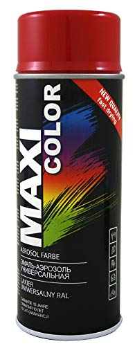 Maxi Color NEW QUALITY Sprühlack Lackspray Glanz 400ml Universelle spray Nitro-zellulose Farbe Sprühlack schnell trocknender Sprühfarbe (RAL 3002 Karminrot glänzend) von Maxi Color