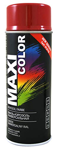 Maxi Color NEW QUALITY Sprühlack Lackspray Glanz 400ml Universelle spray Nitro-zellulose Farbe Sprühlack schnell trocknender Sprühfarbe (RAL 3003 Rubinrot glänzend) von Maxi Color