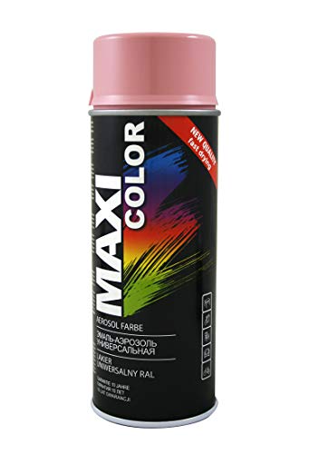Maxi Color NEW QUALITY Sprühlack Lackspray Glanz 400ml Universelle spray Nitro-zellulose Farbe Sprühlack schnell trocknender Sprühfarbe (RAL 3015 hellrosa glänzend) von Maxi Color