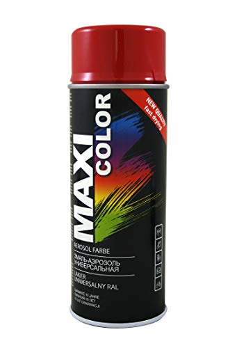 Maxi Color NEW QUALITY Sprühlack Lackspray Glanz 400ml Universelle spray Nitro-zellulose Farbe Sprühlack schnell trocknender Sprühfarbe (RAL 3020 verkehrsrot glänzend) von Maxi Color