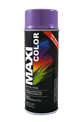 Maxi Color NEW QUALITY Sprühlack Lackspray Glanz 400ml Universelle spray Nitro-zellulose Farbe Sprühlack schnell trocknender Sprühfarbe (RAL 4005 - blaulila glänzend) von Maxi Color